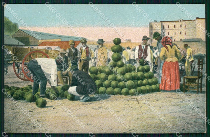 Napoli Città Costumi Mercato Cocomeri Ragozino 2782 cartolina MX7307 – fronte