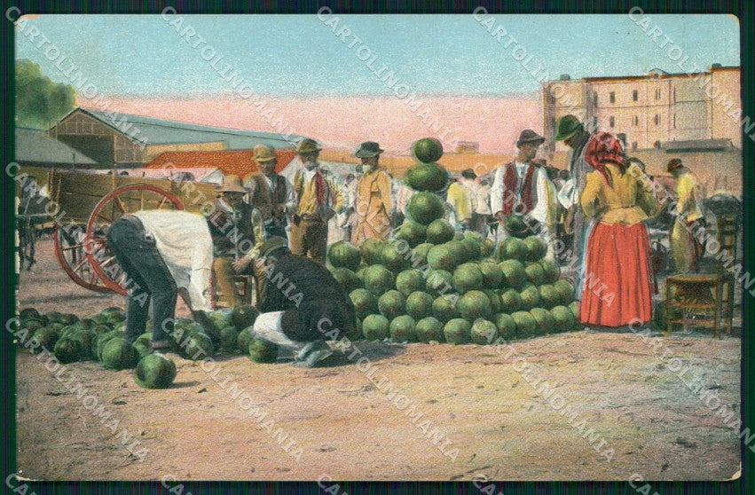 Napoli Città Costumi Mercato Cocomeri Ragozino 2782 cartolina MX7309 – fronte