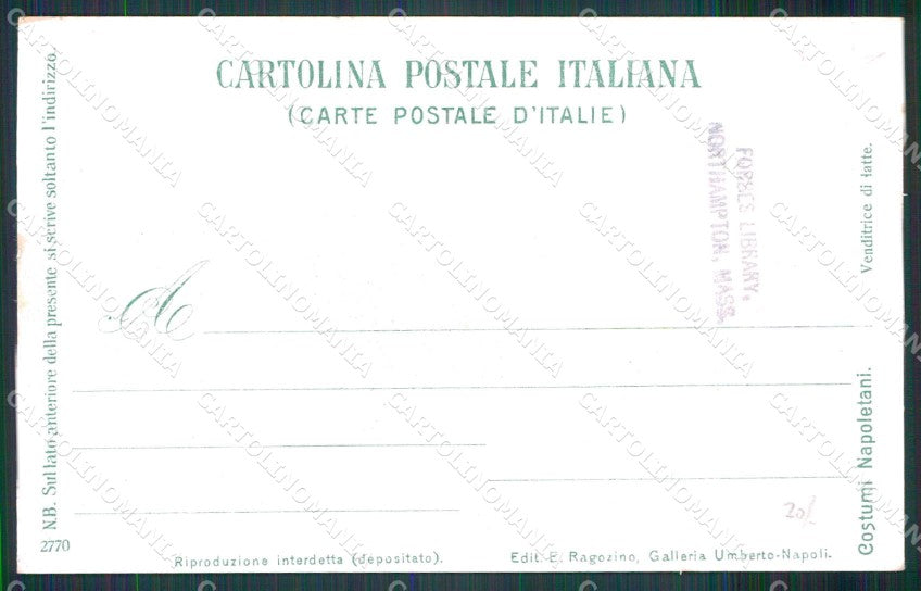 Napoli Città Costumi Venditrice Latte Ragozino 2770 cartolina MX7312 – retro