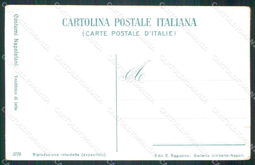 Napoli Città Costumi Venditrice Latte Ragozino 2770 STRAPPINO cartolina MX7314 – retro