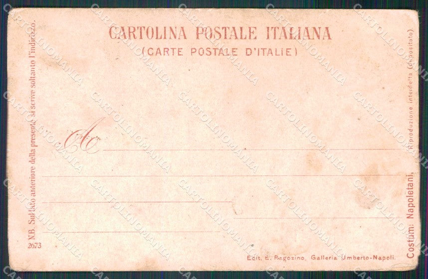 Napoli Città Costumi Scugnizzi Riposo Ragozino 2673 PIEGA cartolina MX7317 – retro