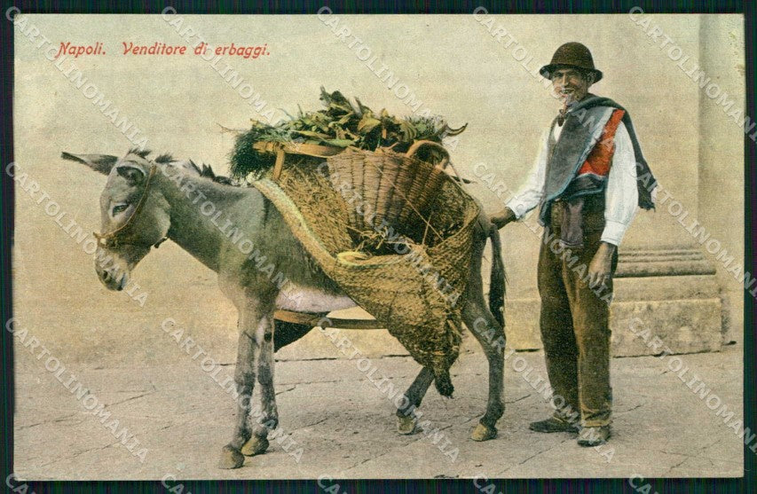 Napoli Città Costumi Venditori Erbaggi Foto cartolina MX7334 – fronte