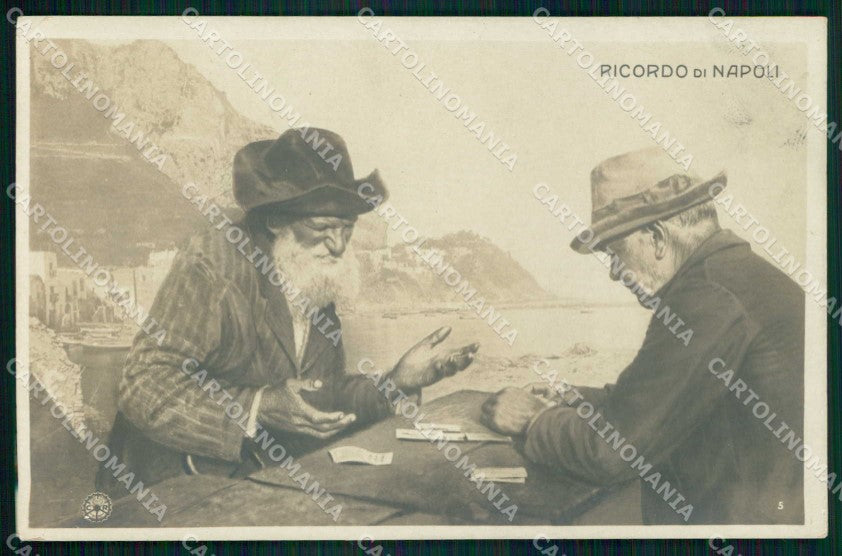 Napoli Città Ricordo di Costumi Playing cards NPG Foto cartolina MX7355 – fronte