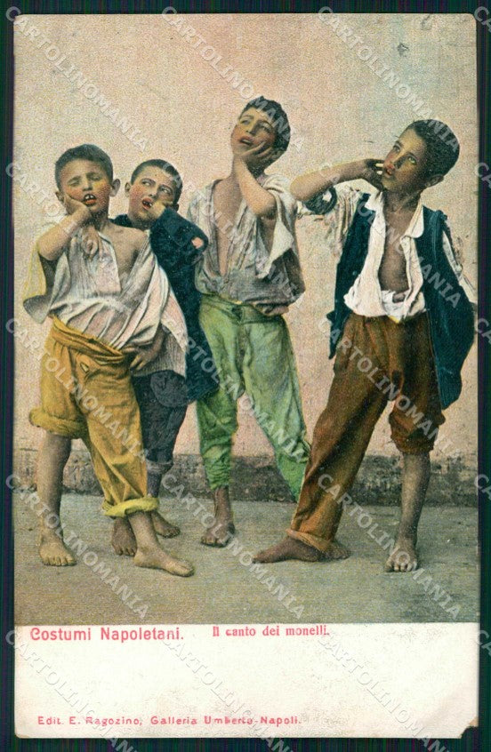 Napoli Città Costumi Canto Monelli Ragozino 2779 cartolina MX7369 – fronte