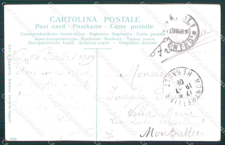 Napoli Città Costumi Monelli Mangia Maccheroni Ragozino 2780 cartolina MX7371 – retro