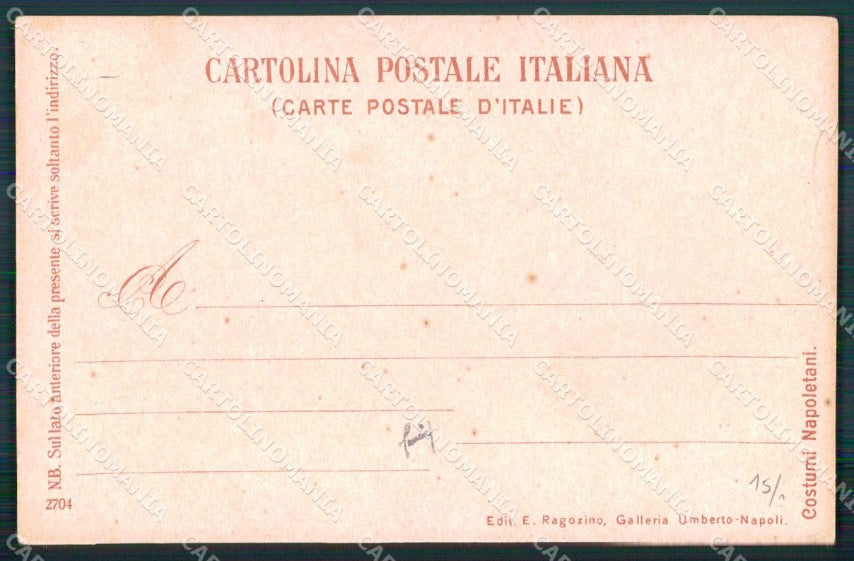 Napoli Città Costumi Tipi Napoletani Ragozino 2704 cartolina MX7389 – retro