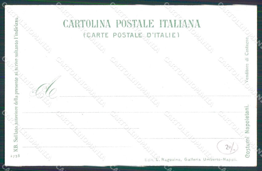Napoli Città Costumi Venditore Castagne Ragozino 2738 cartolina MX7394 – retro