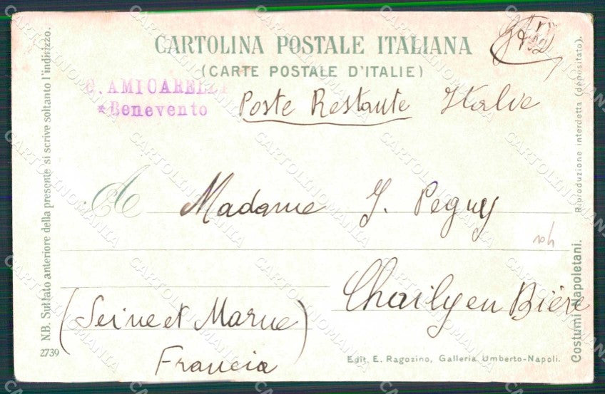 Napoli Città Costumi Monello Ragozino 2739 cartolina MX7395 – retro