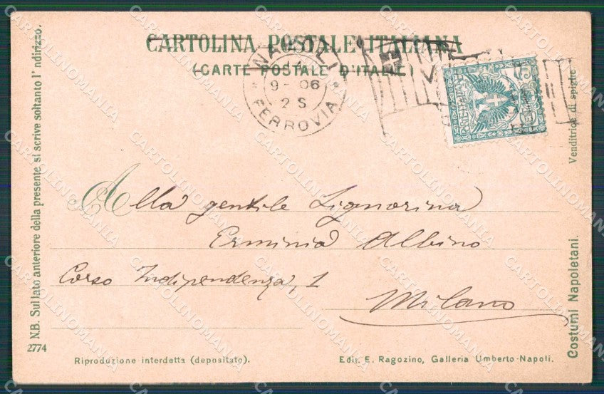 Napoli Città Costumi Venditrice Spighe Ragozino 2774 cartolina MX7399 – retro