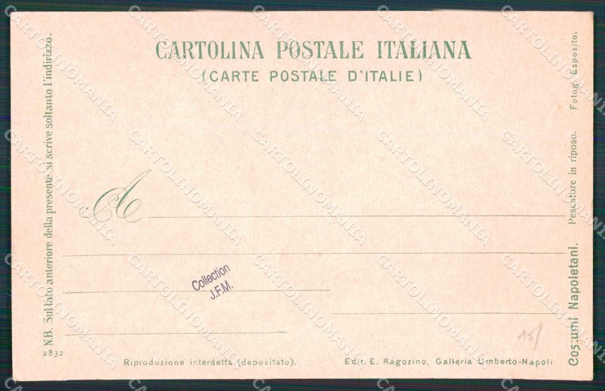 Napoli Città Costumi Pescatore Riposo Ragozino 2832 cartolina MX7410 – retro