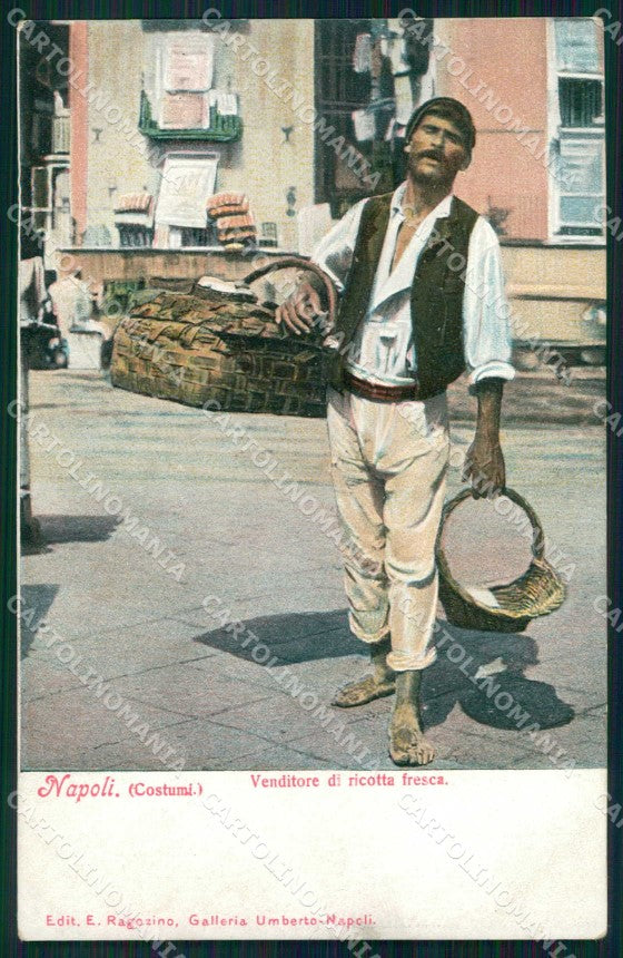Napoli Città Costumi Venditore Ricotta Fresca Ragozino 2587 cartolina MX7418 – fronte