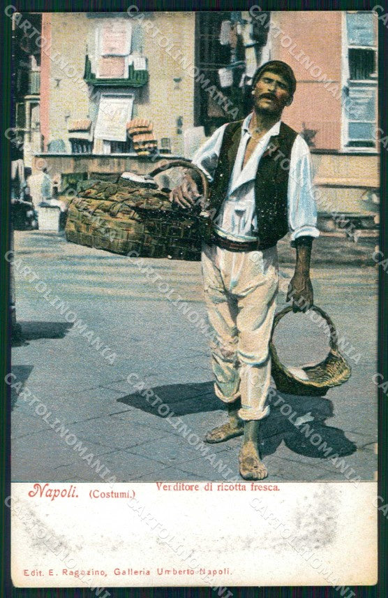 Napoli Città Costumi Venditore Ricotta Fresca Ragozino 2587 cartolina MX7421 – fronte