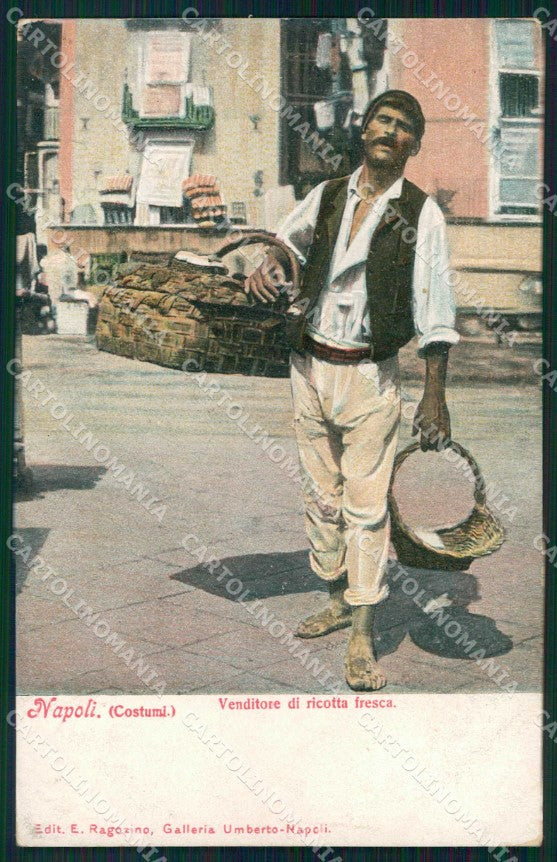 Napoli Città Costumi Venditore Ricotta Fresca Ragozino 2587 cartolina MX7422 – fronte