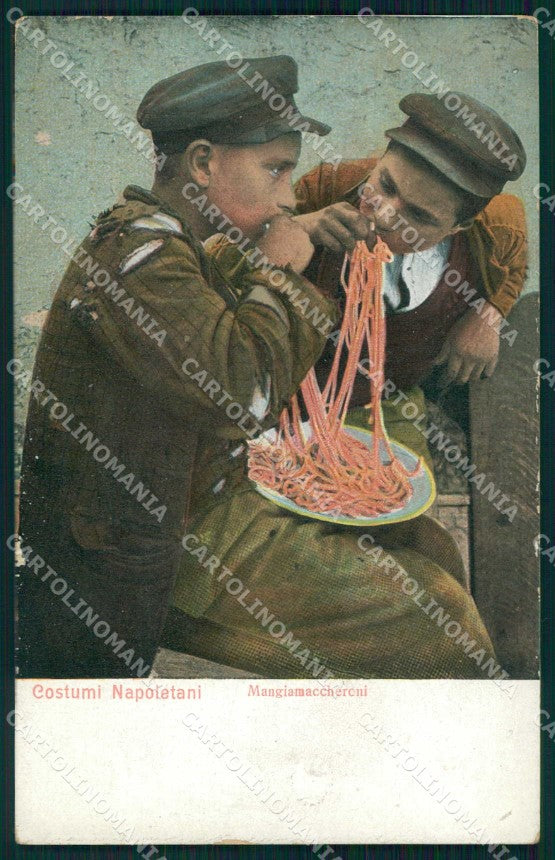 Napoli Città Costumi Mangia Maccheroni Ragozino 2634 cartolina MX7427 – fronte