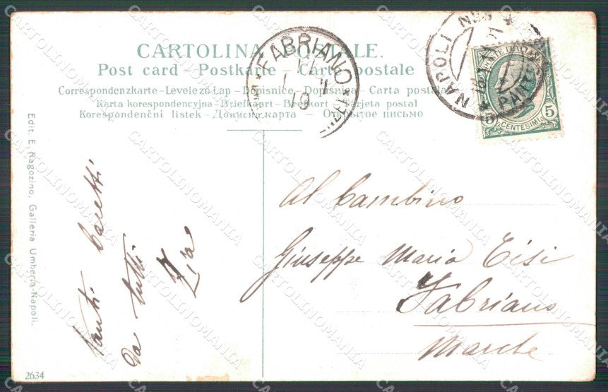 Napoli Città Costumi Mangia Maccheroni Ragozino 2634 cartolina MX7427 – retro