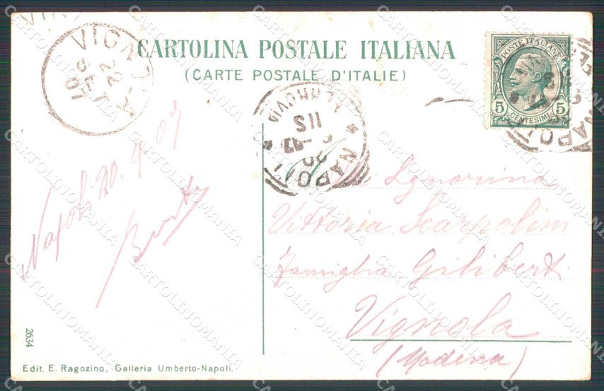 Napoli Città Costumi Mangia Maccheroni Ragozino 2634 cartolina MX7428 – retro