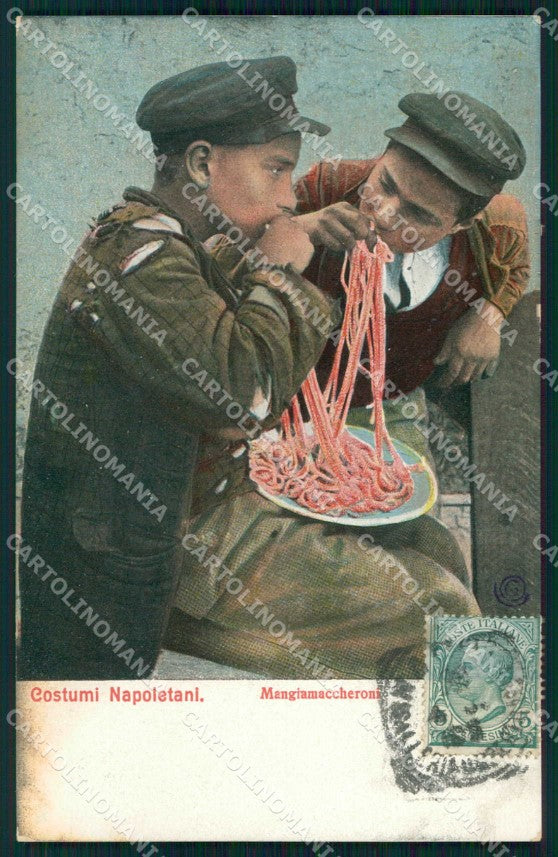 Napoli Città Costumi Mangia Maccheroni Ragozino 2634 cartolina MX7429 – fronte