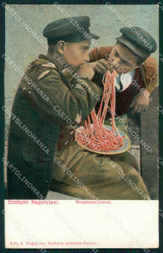 Napoli Città Costumi Mangia Maccheroni Ragozino 2634 cartolina MX7431 – fronte