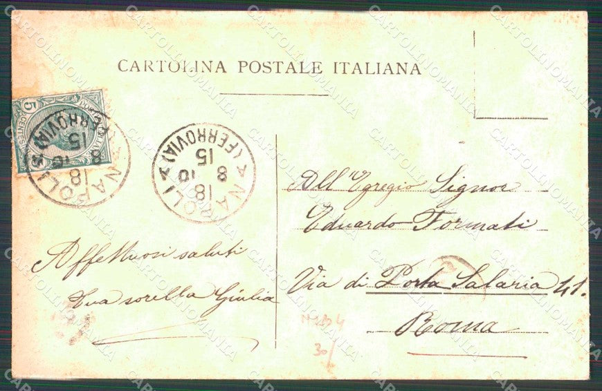 Napoli Città Costumi Seconda Regina Mare PIEGHE cartolina MX7436 – retro