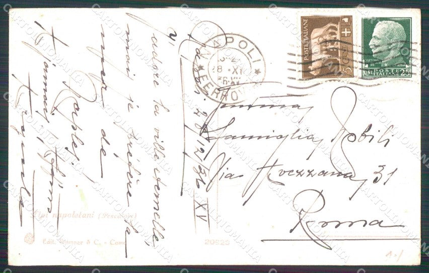 Napoli Città Costumi Pescatore Brunner 20920 PIEGA cartolina MX7444 – retro