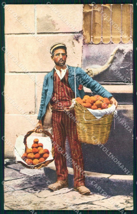 Napoli Città Costumi Venditore Frutta cartolina MX7456 – fronte