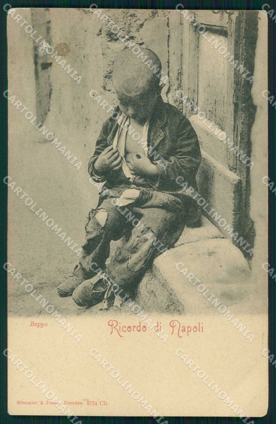Napoli Città Ricordo di Costumi Beppo Rommler 8751 ABRASA cartolina MX7476 – fronte