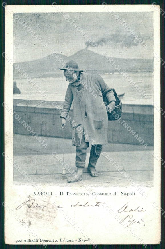 Napoli Città Costumi Trovatore cartolina MX7501 – fronte