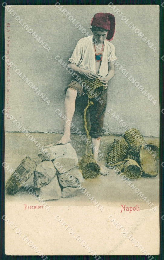 Napoli Città Costumi Pescatore cartolina MX7510 – fronte