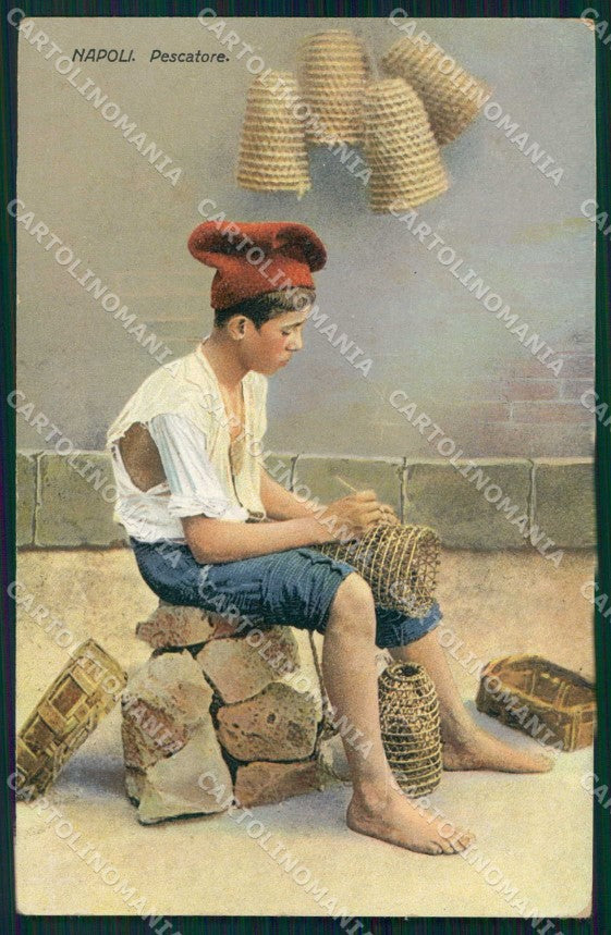 Napoli Città Costumi Pescatore cartolina MX7531 – fronte