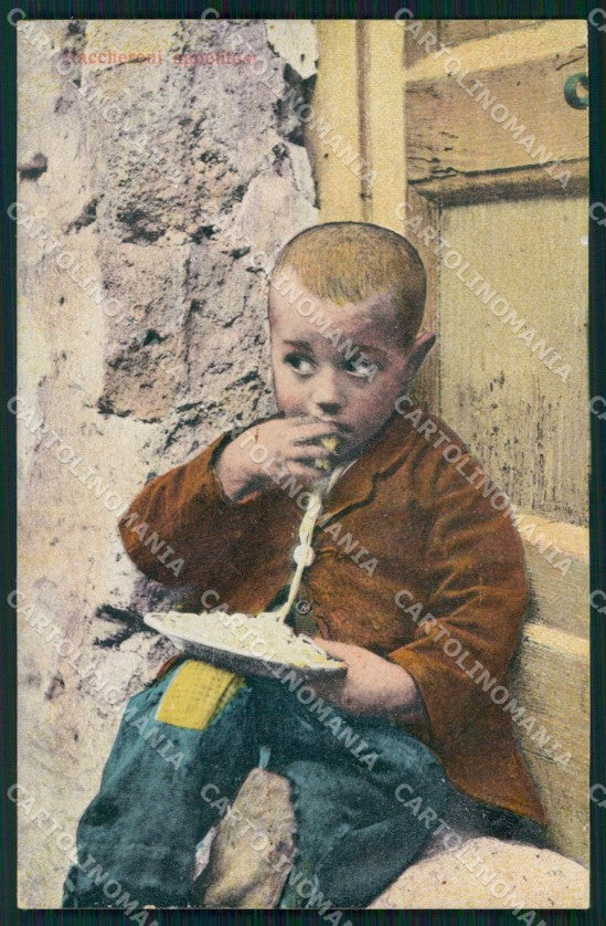 Napoli Città Costumi Maccheroni Appetitosi FORO cartolina MX7575 – fronte