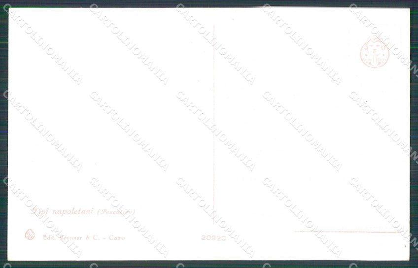Napoli Città Costumi Pescatore Brunner 20923 cartolina MX7576 – retro