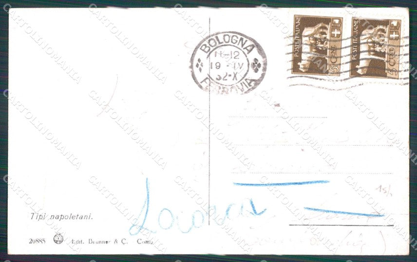 Napoli Città Costumi Scugnizzo Brunner 20885 cartolina MX7602 – retro