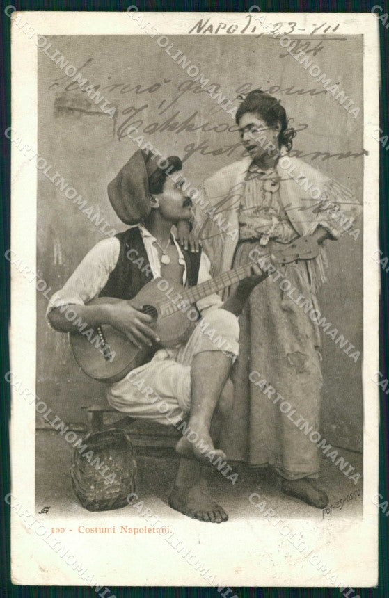 Napoli Città Tipi Napoletani Serenata Richter 100 Esposito cartolina MX7613 – fronte