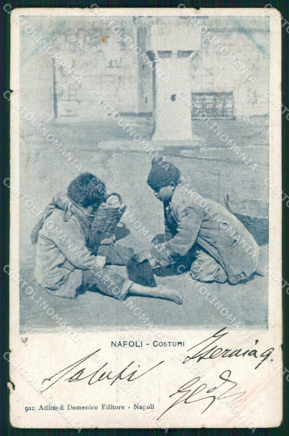 Napoli Città Costumi Scugnizzi cartolina MX7623 – fronte