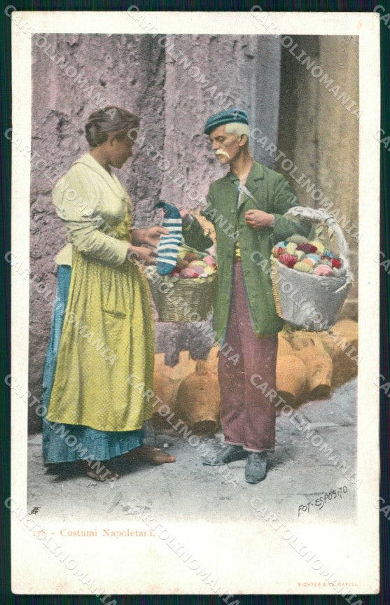 Napoli Città Costumi Venditore Calze Richter 178 Esposito cartolina MX7630 – fronte