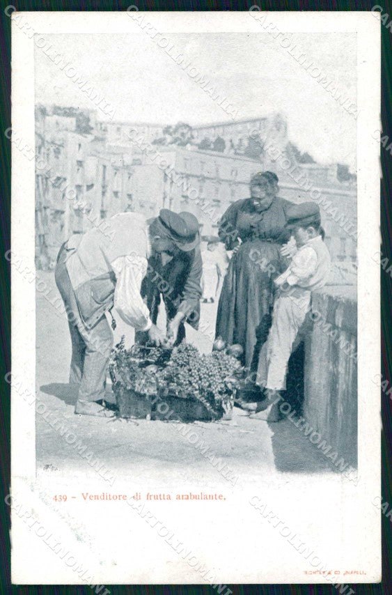 Napoli Città Costumi Venditore Frutta Ambulante Richter 439 cartolina MX7638 – fronte