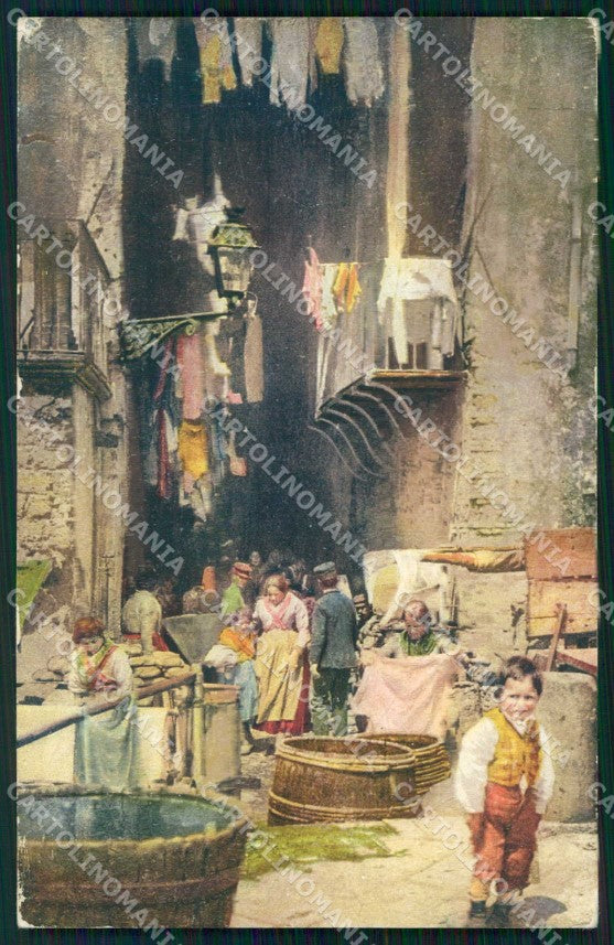 Napoli Città Costumi Lavatoio Brunner 20924 cartolina MX7640 – fronte