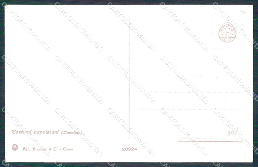 Napoli Città Costumi Lavatoio Brunner 20924 cartolina MX7640 – retro