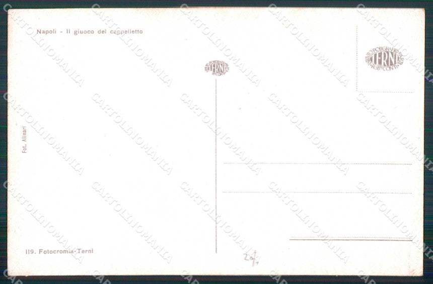Napoli Città Costumi Gioco Cappelletto Alinari cartolina MX7646 – retro