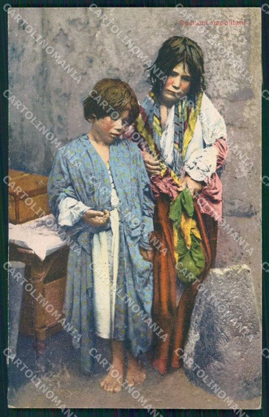 Napoli Città Costumi Scugnizze cartolina MX7653 – fronte
