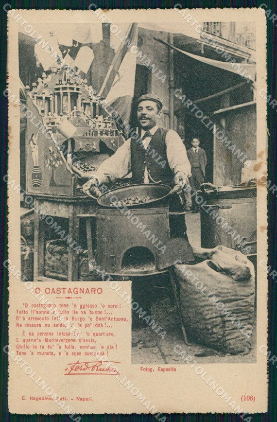 Napoli Città Tipi Napoletani Castagnaro Ragozino 106 cartolina MX7693 – fronte