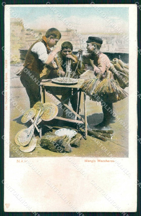 Napoli Città Costumi Mangia Maccheroni Trenkler 14568 cartolina MX7715 – fronte