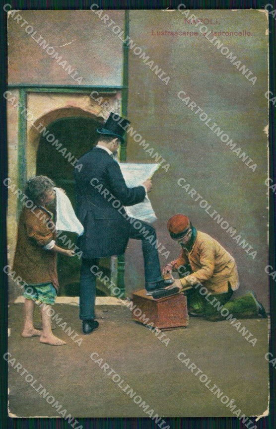 Napoli Città Costumi Lustra Scarpe Ladroncello cartolina MX7735 – fronte