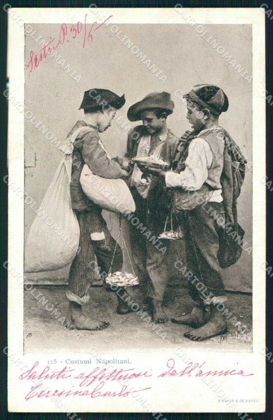 Napoli Città Costumi Scugnizzi Richter 115 Esposito cartolina MX7740 – fronte