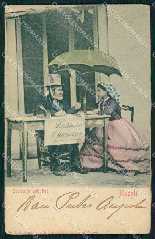 Napoli Città Costumi Scrivano Pubblico cartolina MX7741 – fronte