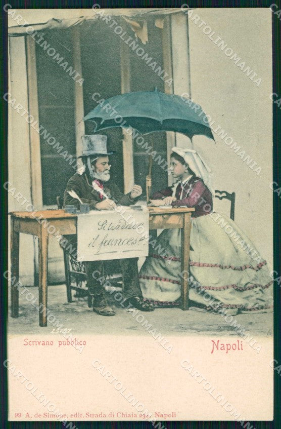 Napoli Città Costumi Scrivano Pubblico cartolina MX7744 – fronte