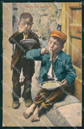 Napoli Città Costumi Maccheroni Appetitosi Scugnizzi cartolina MX7747 – fronte