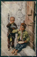 Napoli Città Costumi Maccheroni Appetitosi Scugnizzi cartolina MX7752 – fronte