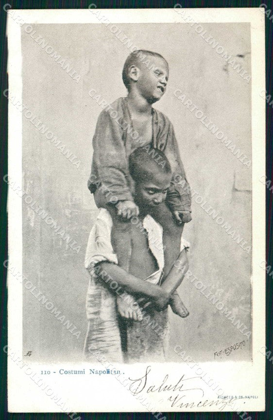 Napoli Città Costumi Scugnizzi Richter 110 Esposito cartolina MX7759 – fronte