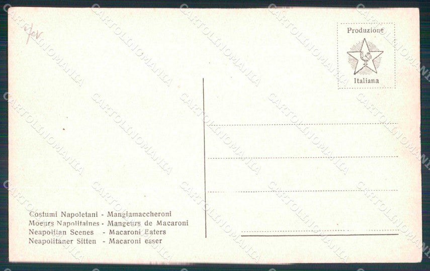 Napoli Città Costumi Maccheroni Appetitosi Scugnizzi cartolina MX7771 – retro